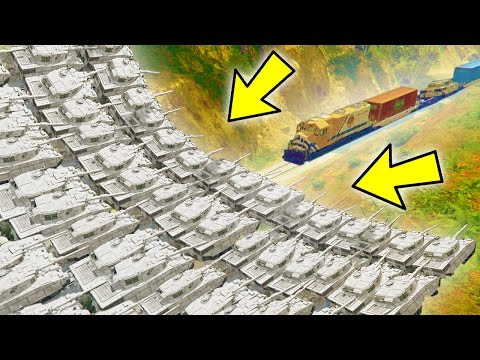 CAN 100+ TANKS STOP THE TRAIN IN GTA 5?