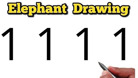 🐘 How to Draw an Elephant from Number 1111 | Creative Number Drawing Trick