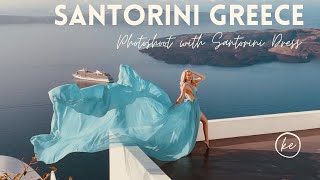 Santorini, Greece Flying Dress Photoshoot