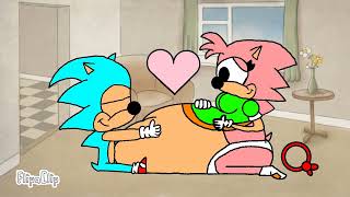 Sonic Hugs Amys Big Stomach