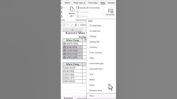 Konversi Mata Uang Asing di Excel #Shorts