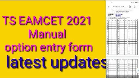 Ts Eamcet 2021 manual options entry form/how to write manual options entry form 2021//ts Eamcet 2021