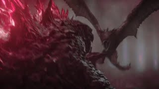 Evolved Scarlet Godzilla Battles The Ion Dragon