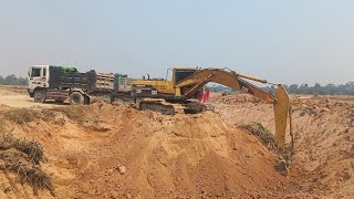 Excavator Machine, Excavator Digging  Land Videos, Excavator Working With Land Trucks