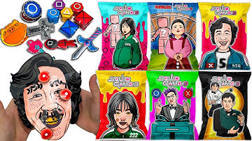 |DIY PAPER| Unboxing Squid Game 3 Blind Bag & Roblox Squid Game | Squid Game Skin Care 오징어 게임 3