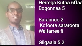 Herrega Kutaa 6ffaa Boqonnaa 5 Barannoo 2 kofootaafi sararoota waltarreefi  gilgaala 5.2