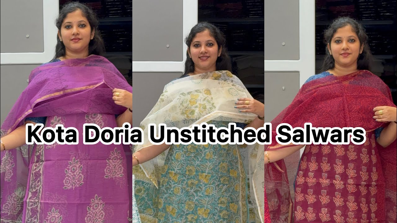Kota Doria Unstitched Salwars@Eza_fabz 