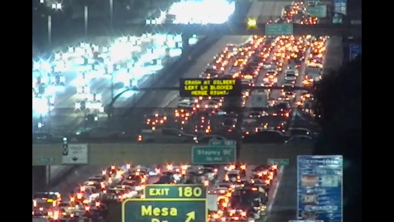 Traffic backup after deadly crash on US 60 near Gilbert Road - YouTube
