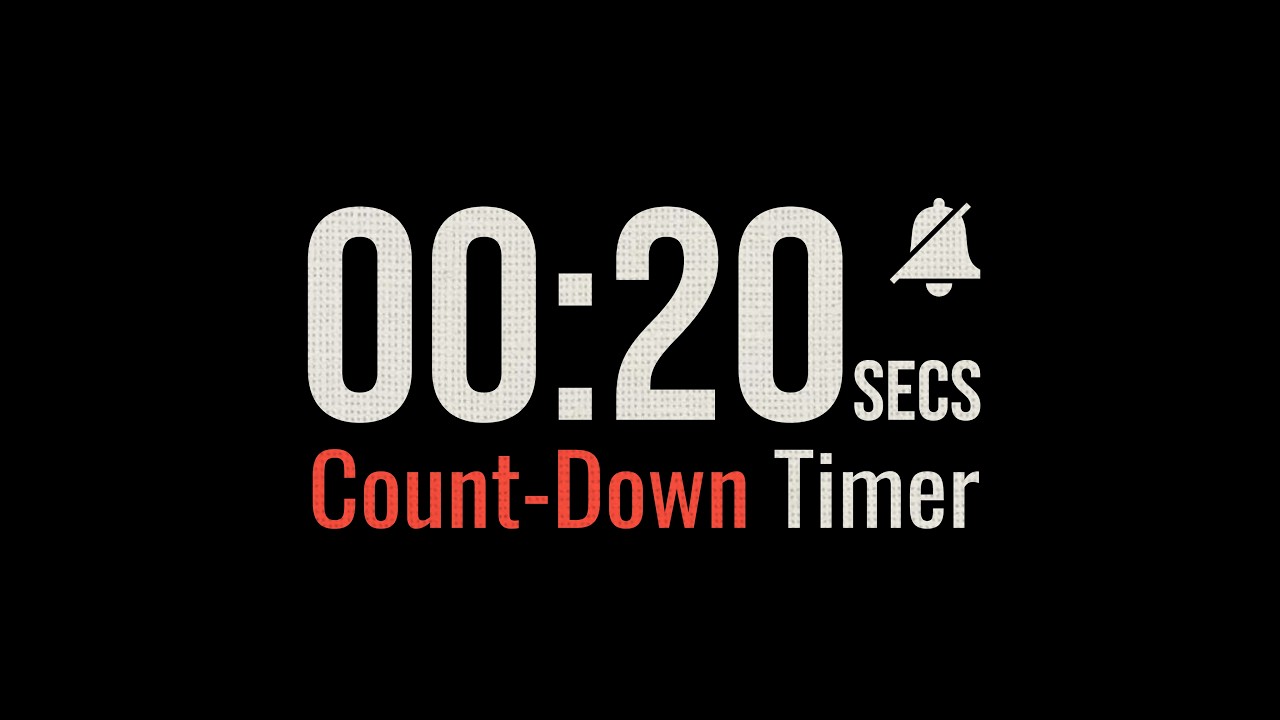 20 Second Silent Countdown Timer - YouTube