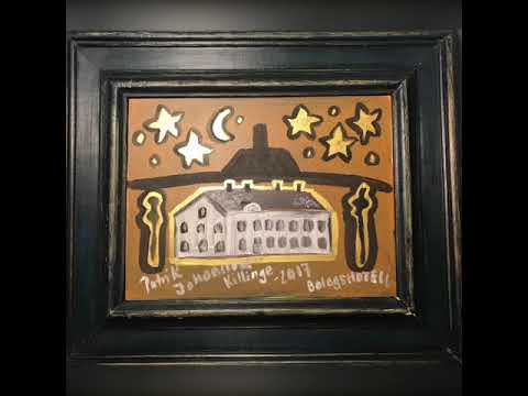 House painting in acrylic with gold effect,Gold Painting,Gold platter.Lkab hotell in Malmberget