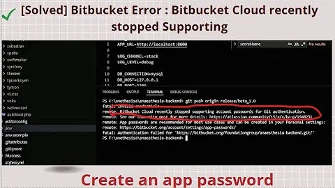 [Solved] Bitbucket Error : Bitbucket Cloud recently stopped Supporting || Create an app password.