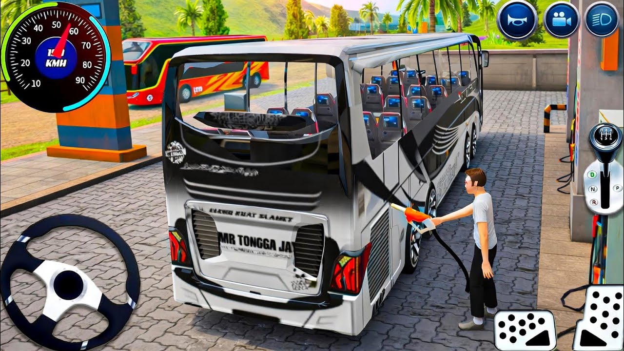 Realistic Bus Driving Game 2026 Gameplay | Euro Bus Driving Simulator | Fuel Filling at Petrol Pump