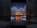 Snowfall Night Café Ambience with Relaxing Piano for Deep Sleep & Study