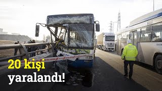 Ankarada Feci Kaza Belediye Otobüsü Bariyerlere Çarptı