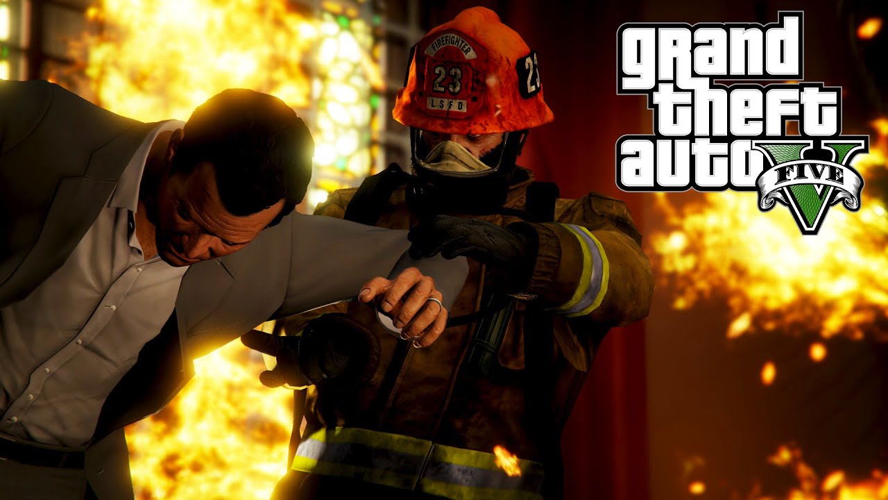 GTA V - Trevor Becomes a Firefighter!