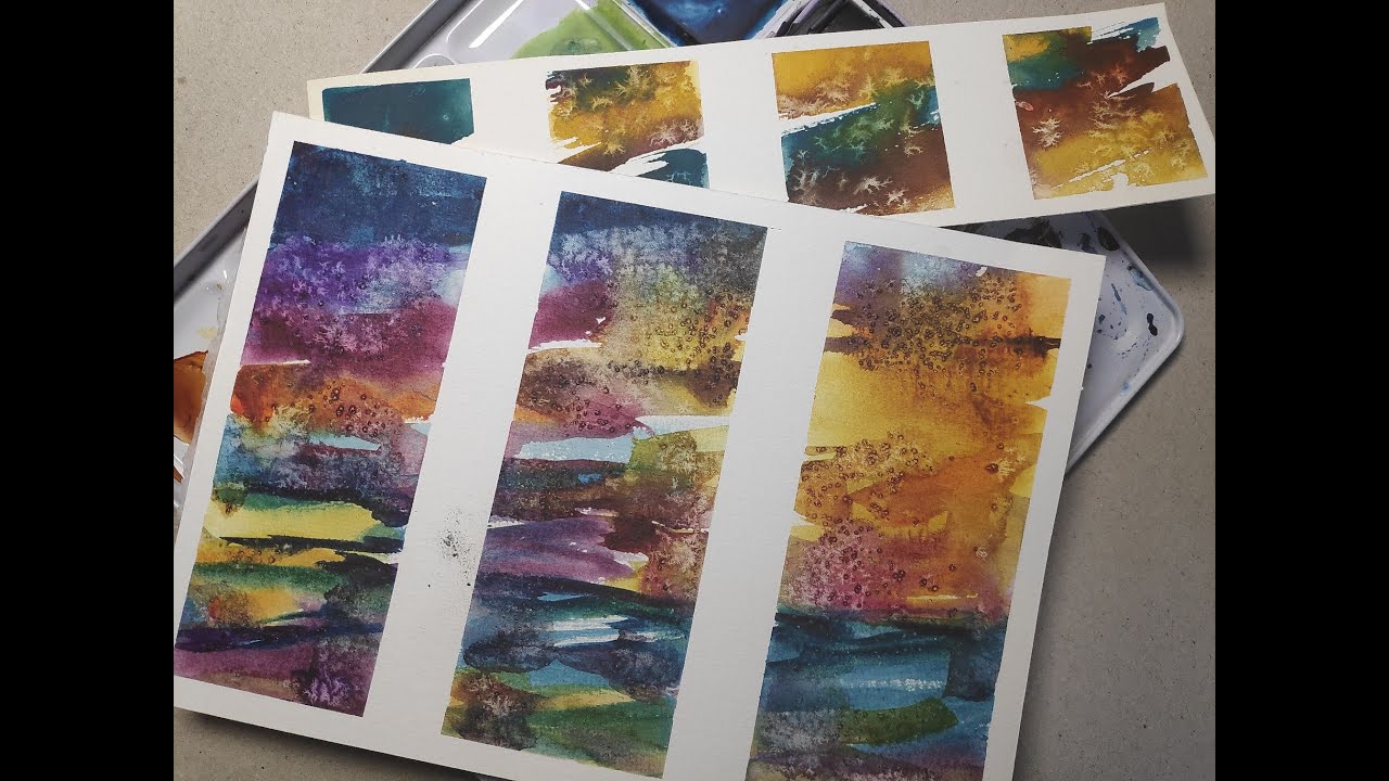 Explore the difference salt makes in watercolor on good vs. regular quality paper