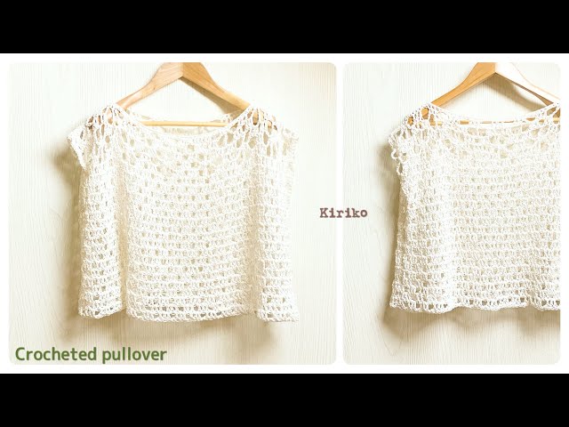 Straight stitch only!] How to crochet a flower pullover together
