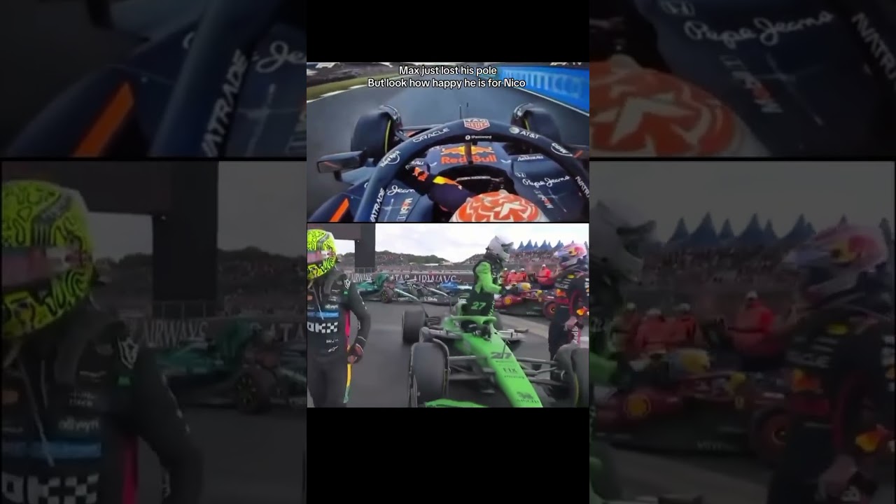 Max Verstappen celebrates Nico Hulkenberg podium Silverstone GP onboard podium pov 