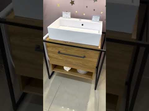 Тумба Дуб Loft з умивальником-чашею Sofia 75 см Fancy Marble, видео 1