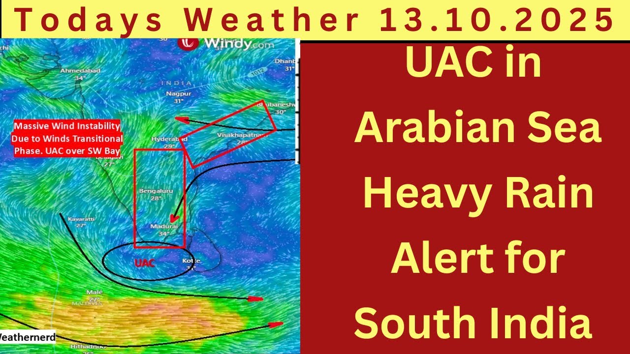 Heavy Rain Alert for South India: Weather Update October 13, 2025