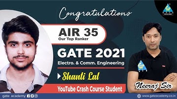 Interaction With  Shanti Lal AIR-35 (EC) GATE 2021 | YouTube Crash Course Student