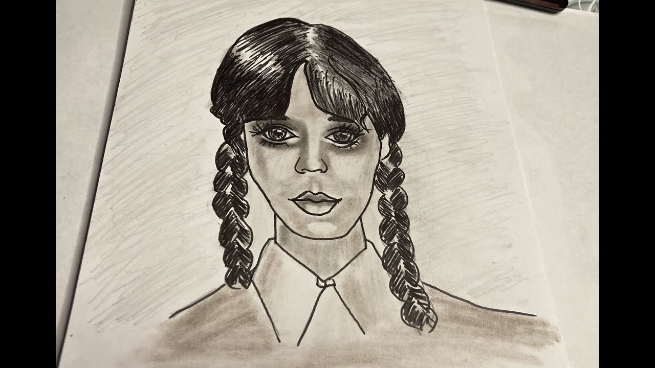 How to draw Wednesday Addams | Drawing Tutorial | YouCanDraw - YouTube