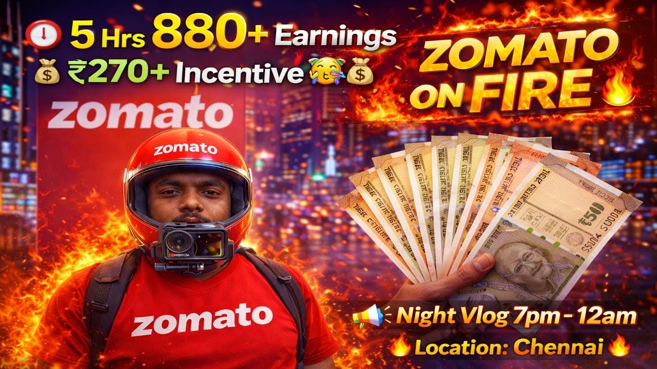 Zomato Delivery Part time in tamil Earnings with proof 2026 | Vlog- 03 || 