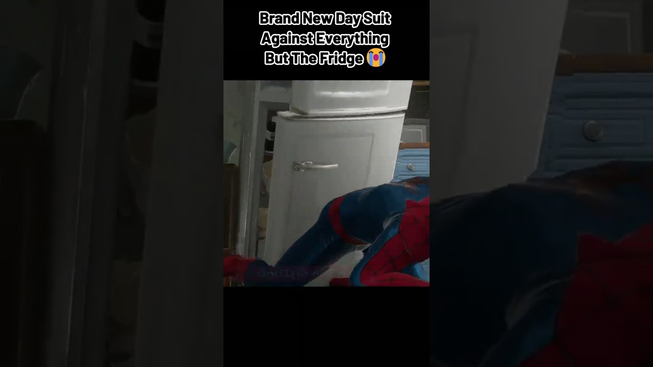 BND Suit Defeated By Kitchen Appliance 😭 | #brandnewday #spidermangame #marvelspiderman2 #shorts