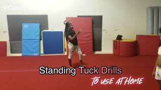 Standing back tuck drills to try at home. Profile