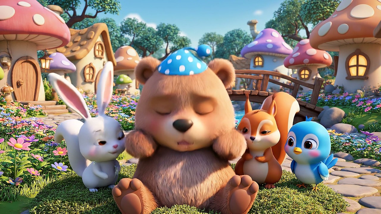 Sleepy Bear Snores Zzz Zzz Zzz | Bedtime Lullaby & Animal Sounds for Kids