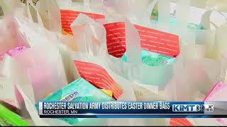 The Rochester Salvation Army gives out Easter dinner bags