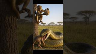 Celebrity Mother monkey confronts giant python #MonkeyVsPython #BraveMother #SaveTheBaby #WildlifeDrama Wealth