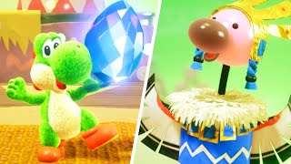 Yoshi's Crafted World - No Damage 100% Walkthrough - Part 1 (Sunshine Station-Big Paper Peak)