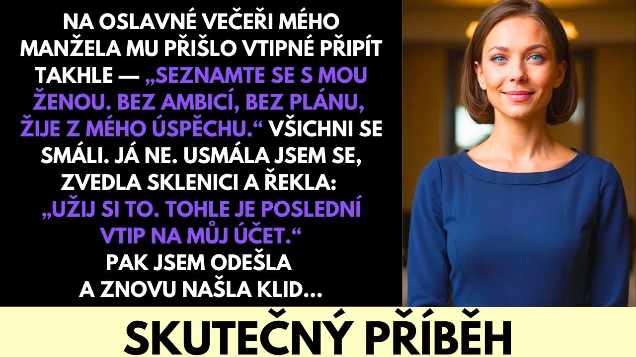 Včera večer zvedl sklenku a řekl: „Moje žena nemá žádné ambice, žádné cíle. Jen si užívá plodů mé práce.“ Zlatý sál, třicet jeho kolegů, jeho šéf se smál nejhlasitěji. Já seděla pár metrů od něj v...
