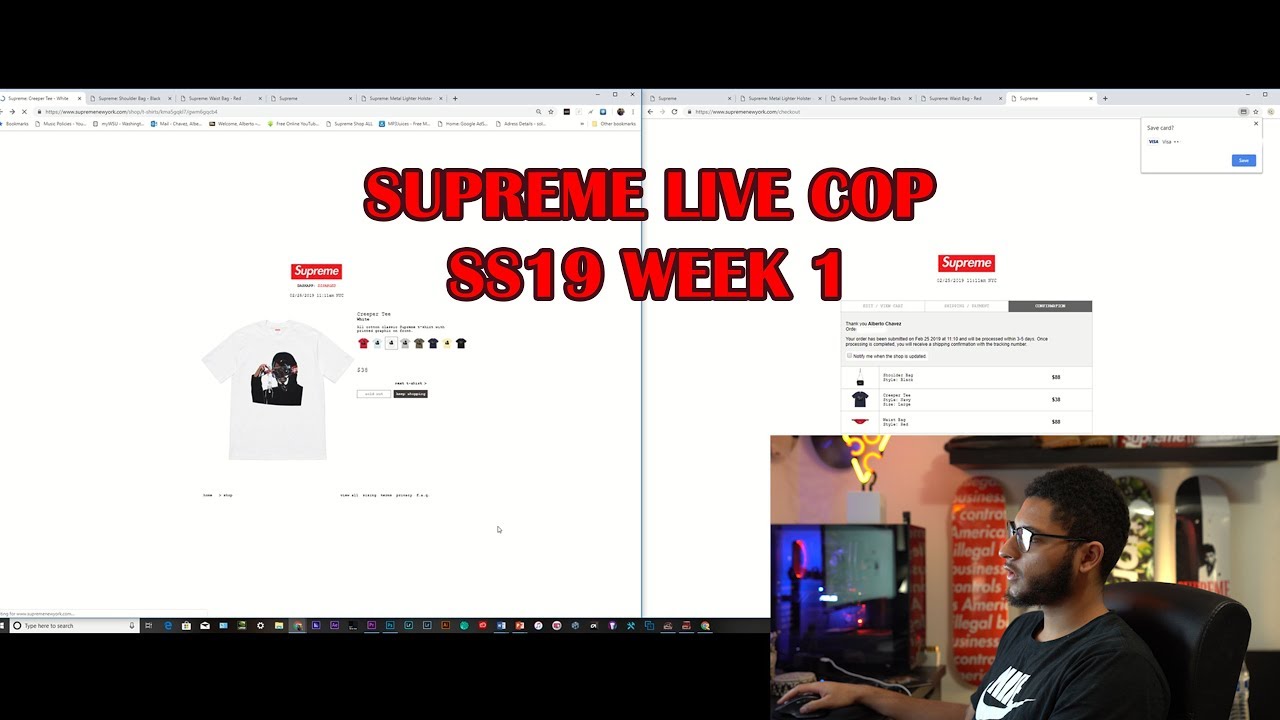 Supreme 2019 Week 1 Live Cop, Shoulder Bag, Waist Bag - Spring/Summer
