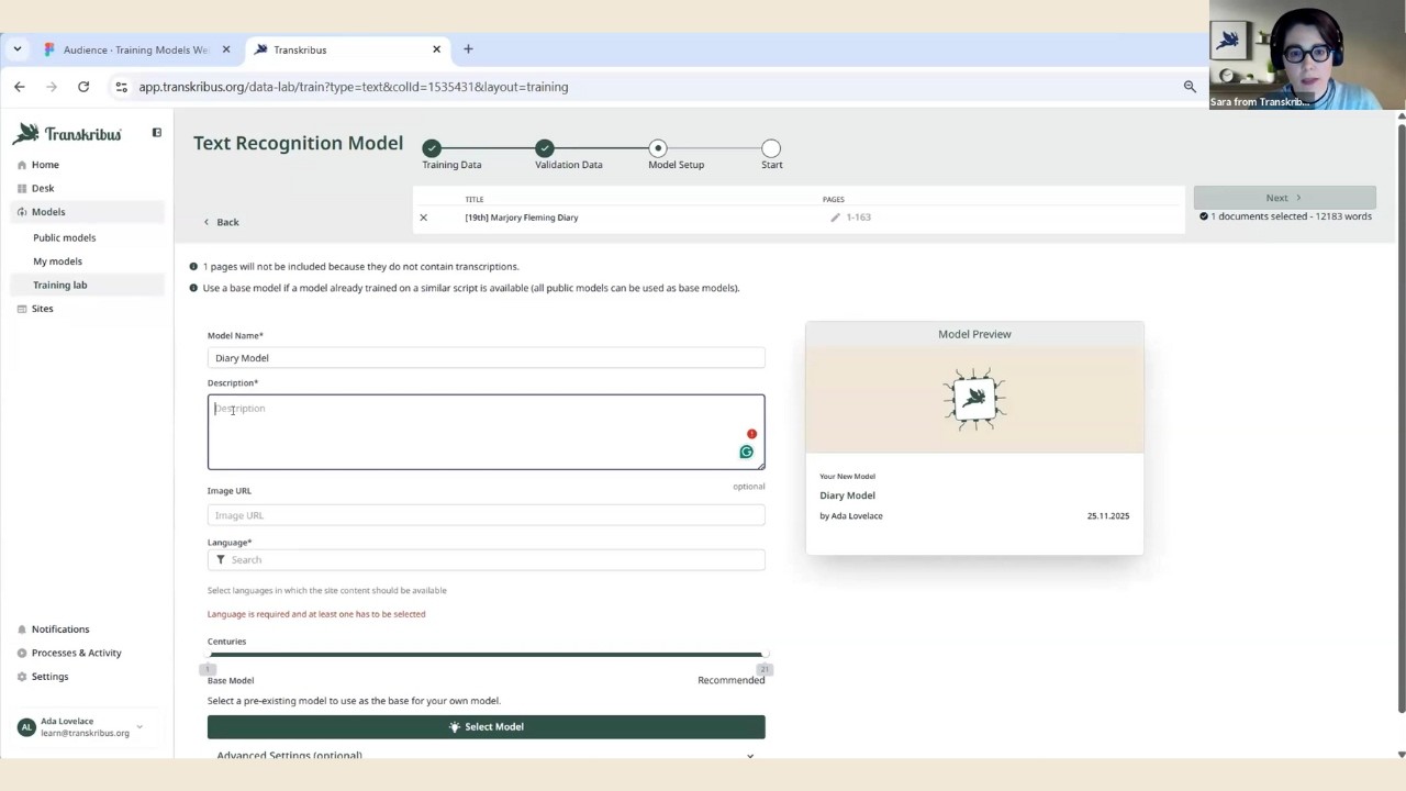 Training text recognition models with Transkribus (English webinar ...