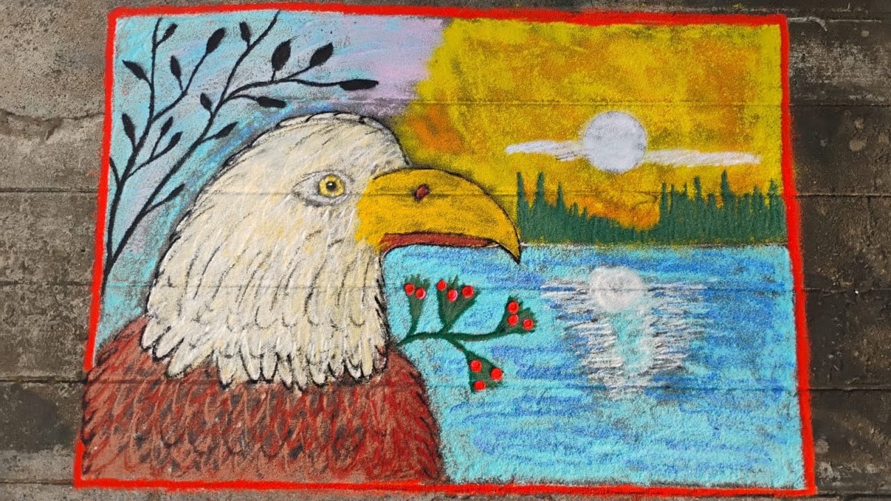 🦅Eagle Rangoli🦅💐கழுகுகோலம்💐#Rangoli#kolam#muggulu#trending#satisfying#margazhi#art#freehandrangolis