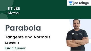 Tangents and Normals | Parabola | L5 | IIT JEE | JEE Telugu | Kiran Kumar