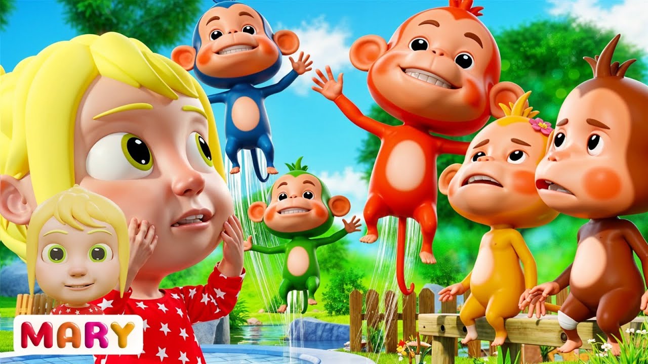 Five Little Monkeys Mary Nursery Rhymes & Kids Songs - YouTube