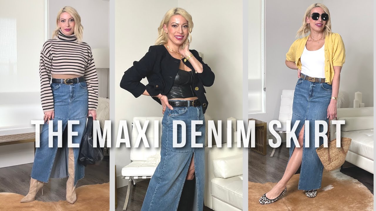 LOOK: Tips on how to wear the maxi denim skirt trend