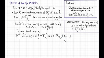 Lecture 3, Video 1: GV Bound
