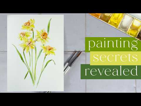 Soft, Light Daffodils - A Watercolour Tutorial With A Mysterious Final Step