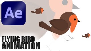 Flying Bird Animation In Adobe After Effects for Beginners- After Effects Tutorial - No Plugins.