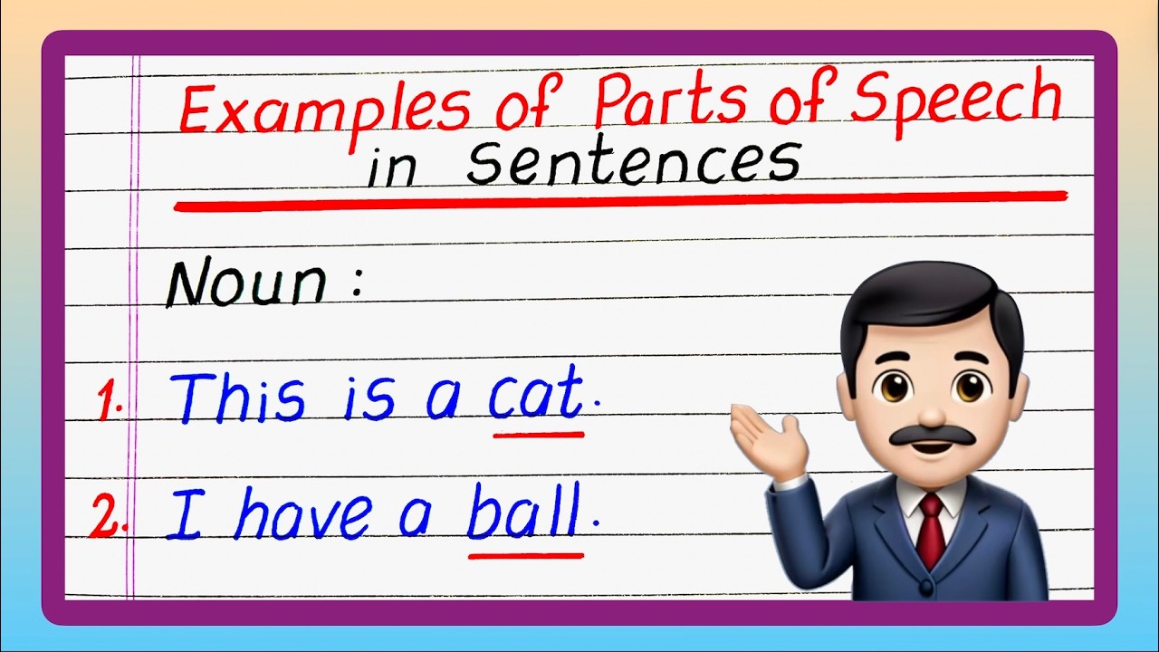 Parts of Speech with Sentences | Parts of Speech Examples with ...