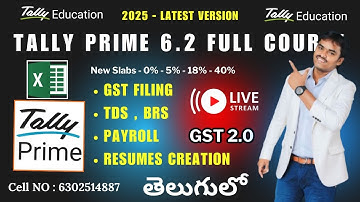 Tally prime full course in telugu (New 2025)|GST Filing,Accounting,Inventory,TDS,Payroll,BRS|GST 2.0