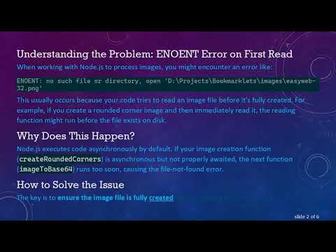 Fixing Node.js ENOENT Error When Reading Newly Created Image Files