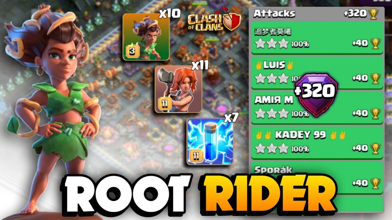Zap Root Rider Valkyrie Smash Attack 🔴 Legend League Attacks March ...