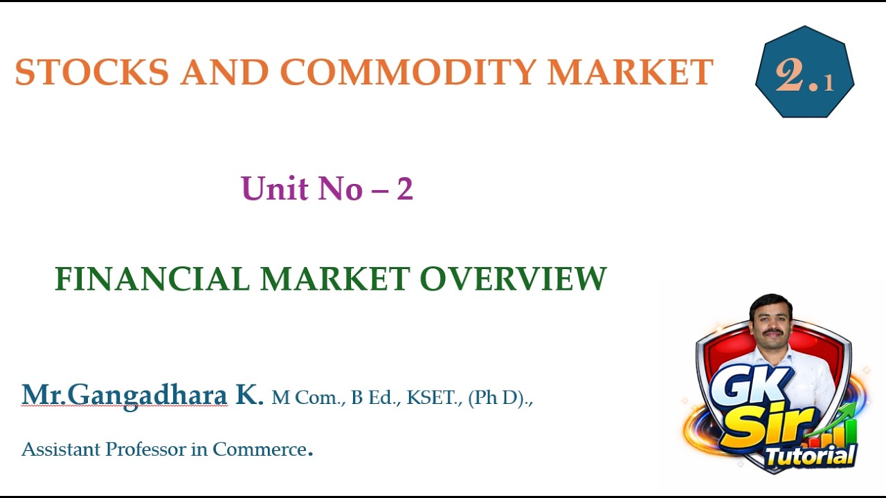 Unit -2 FINANCIAL MARKETS OVERVIEW