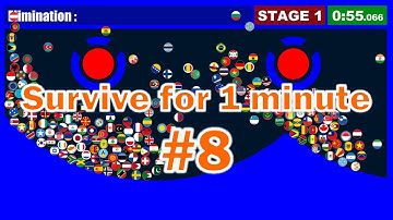 Survive for １minute #8, 200 country elimination marble race in Algodoo | Marble Factory