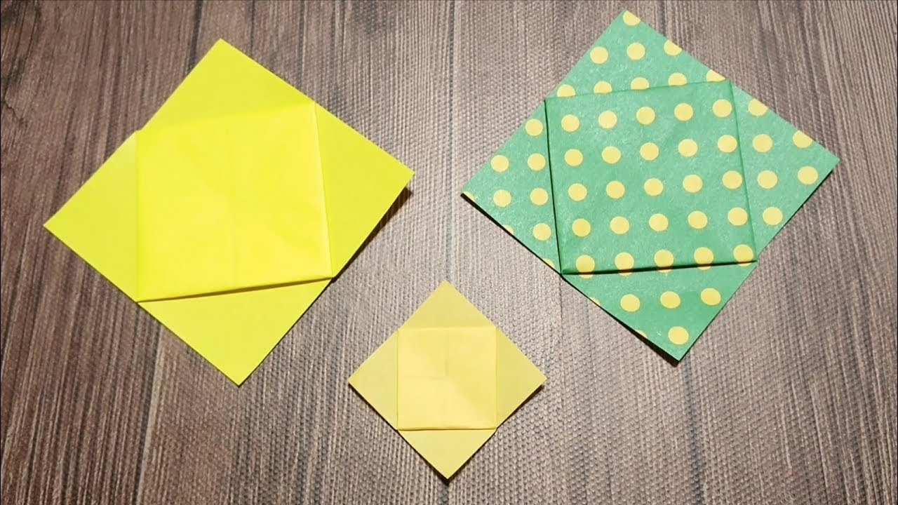 【実用使い】折り紙1枚で、4方向つなげるモザイク用パーツ タイプ C